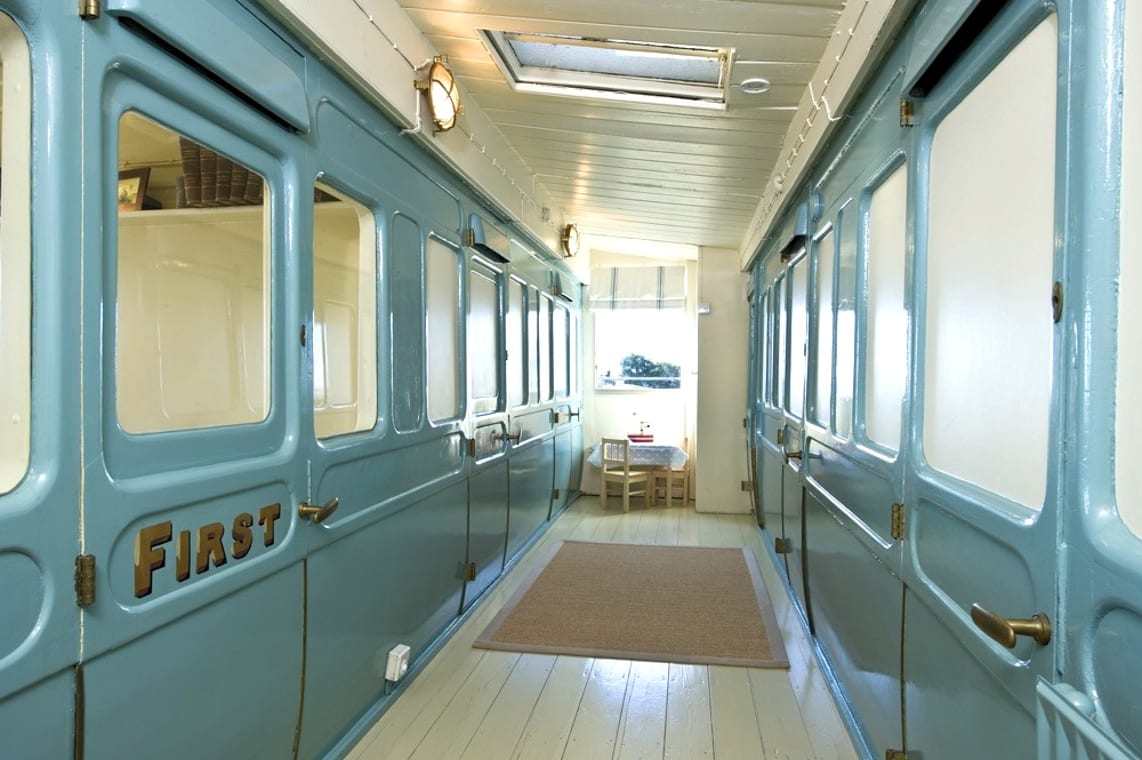 Interior shot of Seabank Selsey featuring converted train carriages