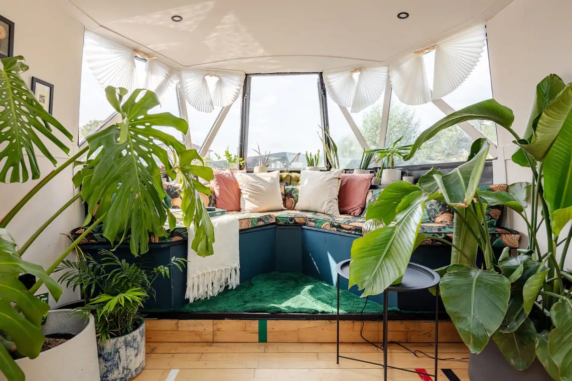 The Floating Terrarium Botanical houseboat in Hackney, London