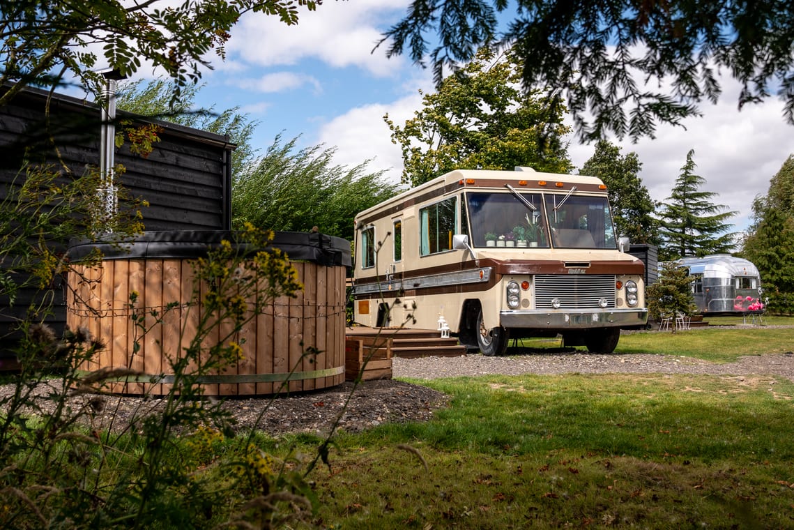 Converted vehicle glamping in Lincolnshire
