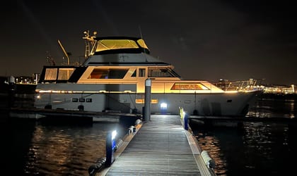 Classic Yacht Nadine at night