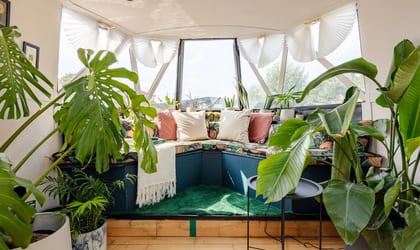 The Floating Terrarium Botanical houseboat in Hackney, London