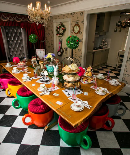 Alice in Wonderland themed dining room