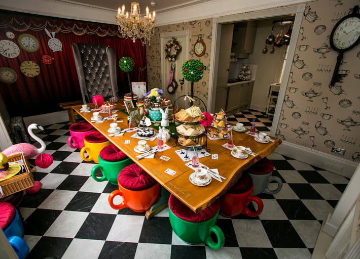 Alice in Wonderland themed dining room